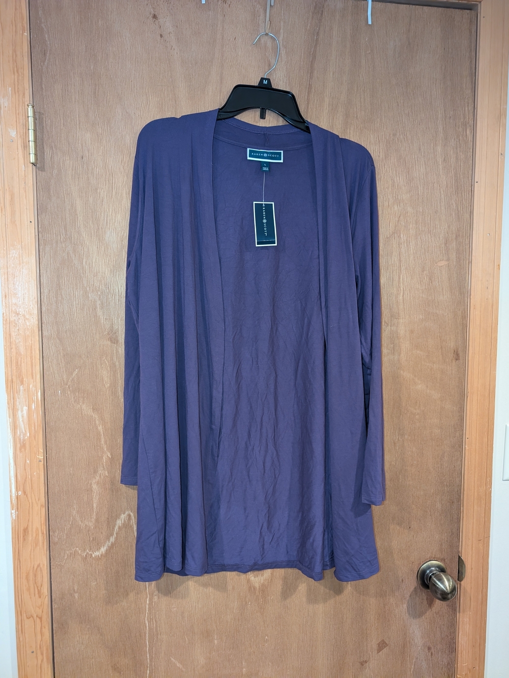 Draped Open Cardigan in Deep Purple